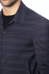 Thumbnail for Elegant Blue Wool Bomber Jacket