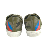 Thumbnail for Gare L U Bandes Camou Vert Leather Sneakers