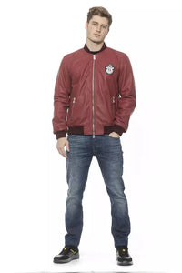Thumbnail for Elegant Burgundy Men's Leather Bomber