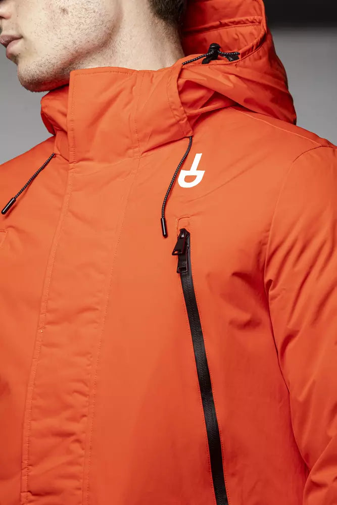 Chic Red Water-Repellent Hooded Jacket
