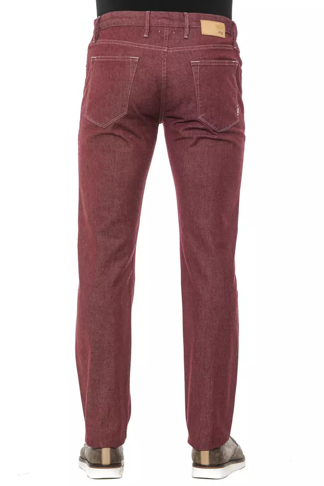 Elegant Super Slim Burgundy Trousers