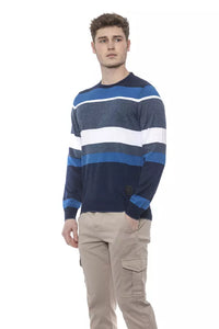 Thumbnail for Elegant Striped Crewneck Sweater in Blue