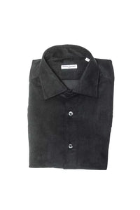 Thumbnail for Elegant Black Cotton Slim Collar Shirt