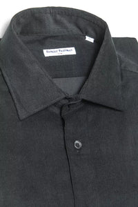 Thumbnail for Elegant Black Cotton Slim Collar Shirt