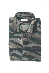 Thumbnail for Green Cotton Medium Slim Collar Shirt