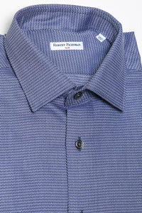 Thumbnail for Elegant Blue Cotton Slim Collar Shirt