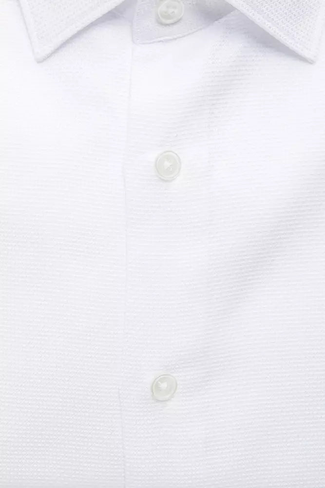 Elegant White Slim-Fit Cotton Shirt