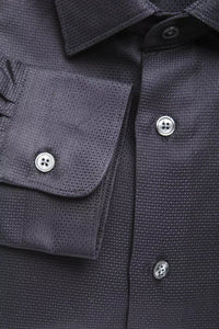 Thumbnail for Elegant Medium Slim Collar Men's Blue Shirt