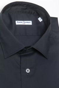 Thumbnail for Elegant Slim Black Collar Shirt