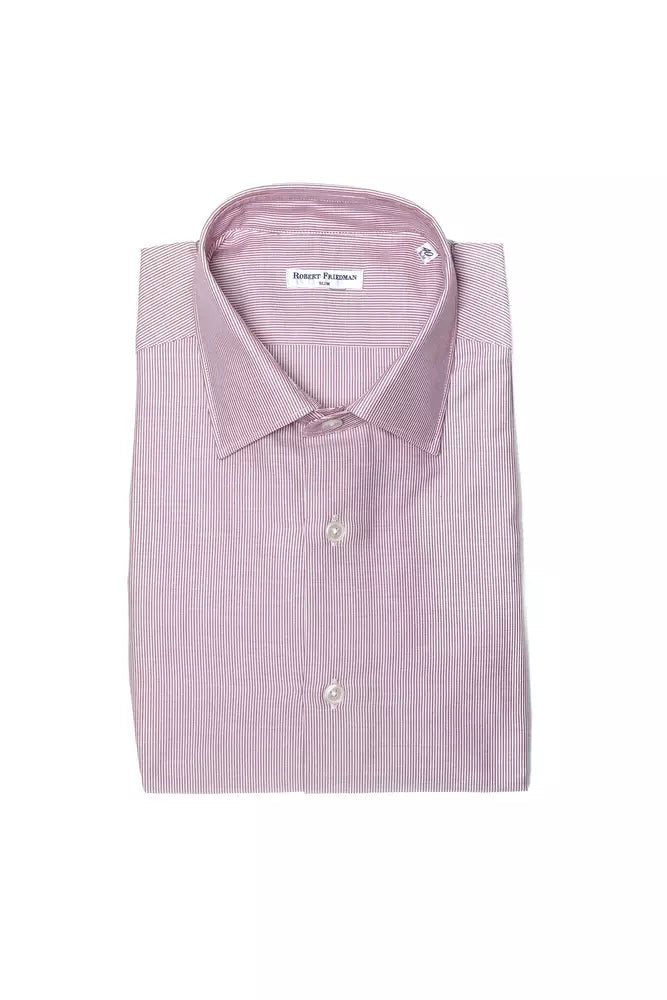 Chic Pink Cotton Slim Collar Shirt