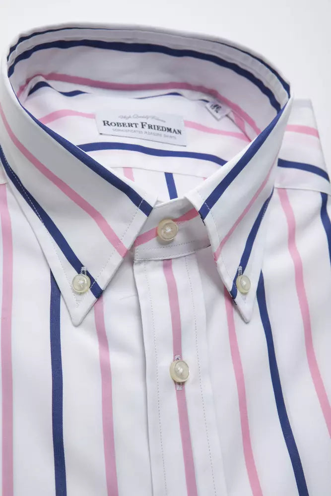 Elegant White Cotton Button-Down Shirt