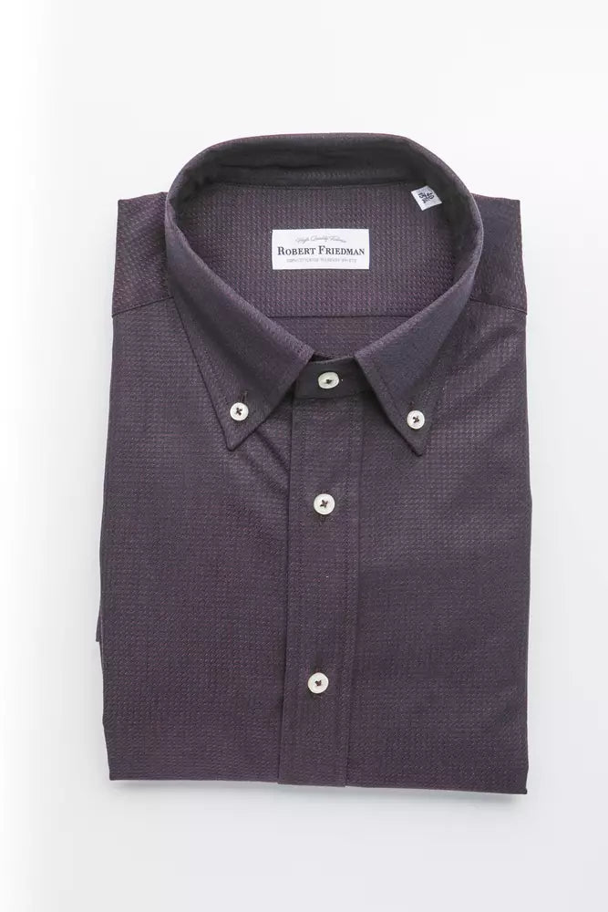 Elegant Black Cotton Button-Down Shirt