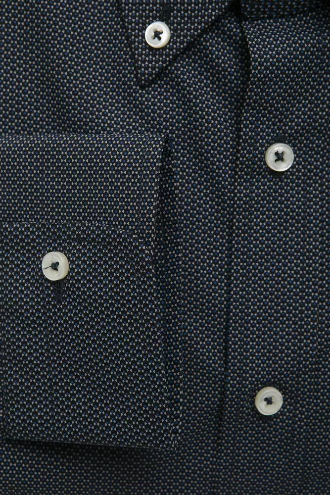 Elegant Black Cotton Button-Down Shirt