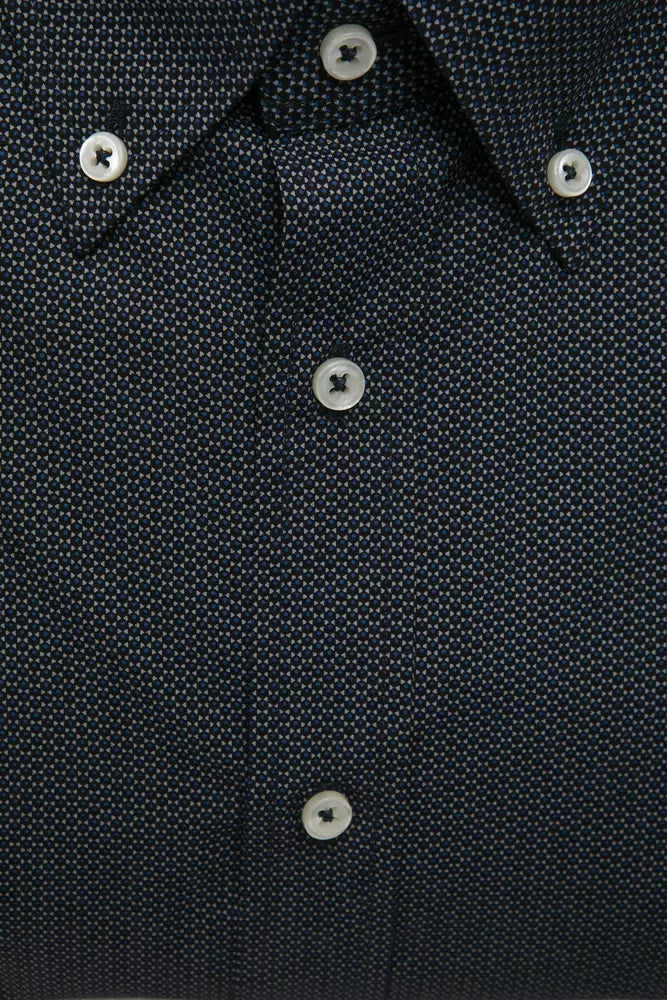 Elegant Black Cotton Button-Down Shirt