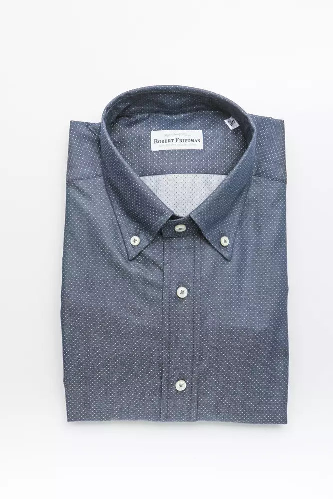 Elegant Blue Cotton Regular Fit Shirt