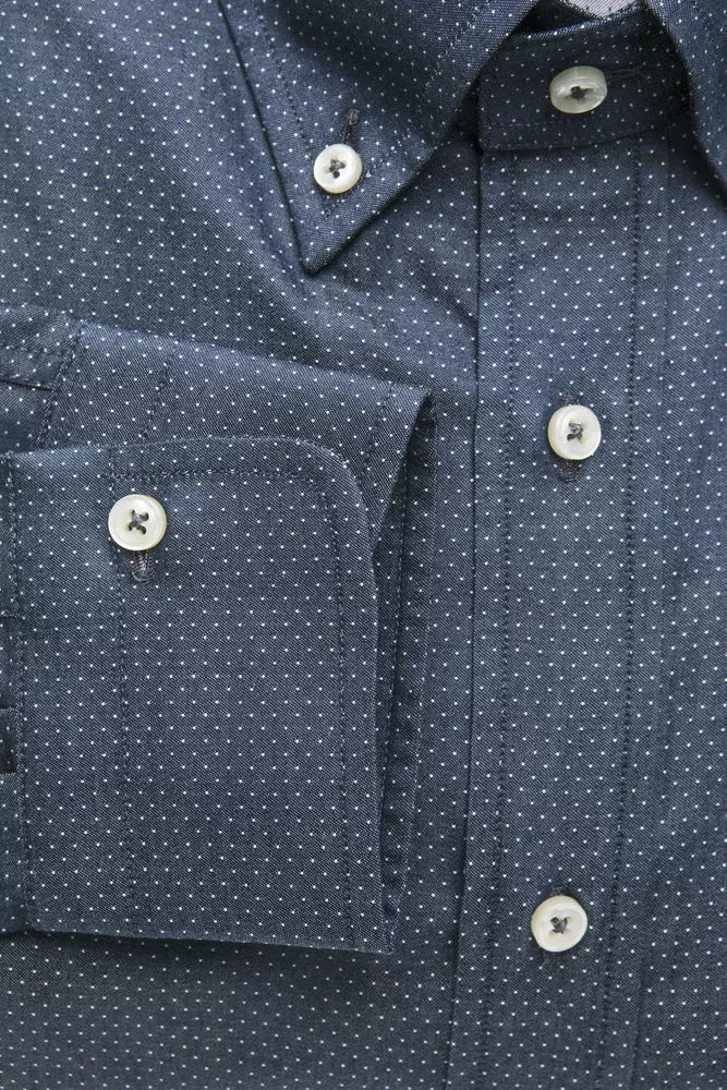 Elegant Blue Cotton Regular Fit Shirt