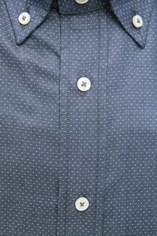Elegant Blue Cotton Regular Fit Shirt