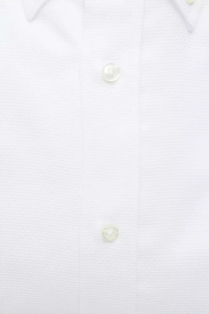 Elegant White Cotton Button-Down Shirt