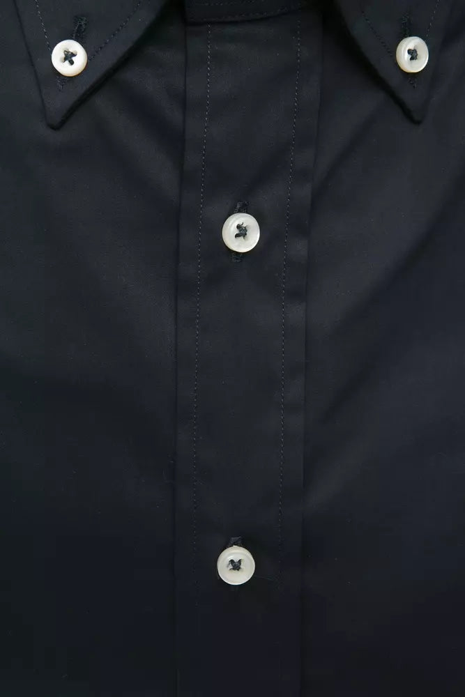 Elegant Black Button Down Regular Shirt