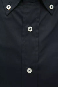 Thumbnail for Elegant Black Button Down Regular Shirt