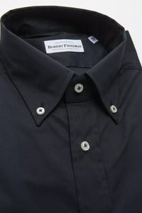Thumbnail for Elegant Black Button Down Regular Shirt