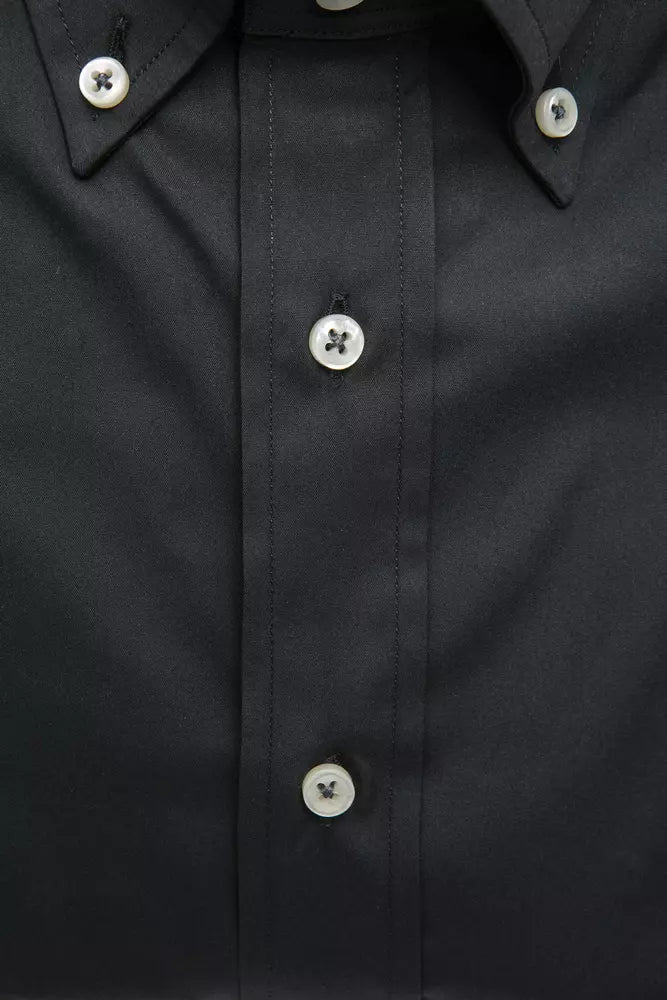 Elegant Gray Button-Down Shirt for Men