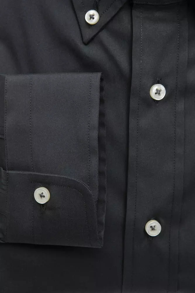 Elegant Gray Button-Down Shirt for Men