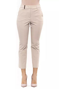 Thumbnail for Elegant Beige Stretch Slim Trousers