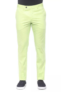 Thumbnail for Elegant Green Cotton Blend Trousers for Men