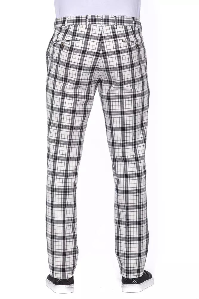 Elegant Checked Cotton Trousers