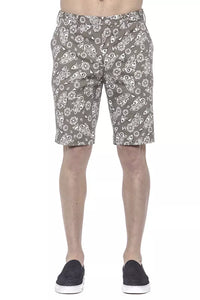 Thumbnail for Chic Patterned Green Bermuda Shorts