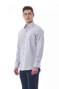 Thumbnail for Elegant Gray Italian Collar Shirt - Regular Fit