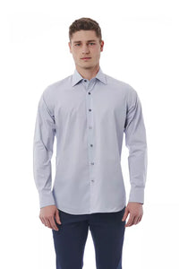 Thumbnail for Elegant Gray Italian Collar Shirt - Regular Fit