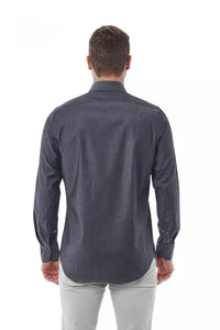 Thumbnail for Sophisticated Gray Italian Collar Shirt