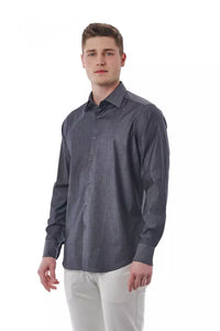Thumbnail for Sophisticated Gray Italian Collar Shirt