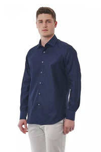 Thumbnail for Elegant Blue Regular Fit Italian Collar Shirt