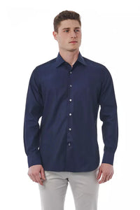 Thumbnail for Elegant Blue Regular Fit Italian Collar Shirt
