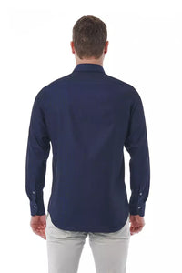 Thumbnail for Elegant Blue Regular Fit Italian Collar Shirt