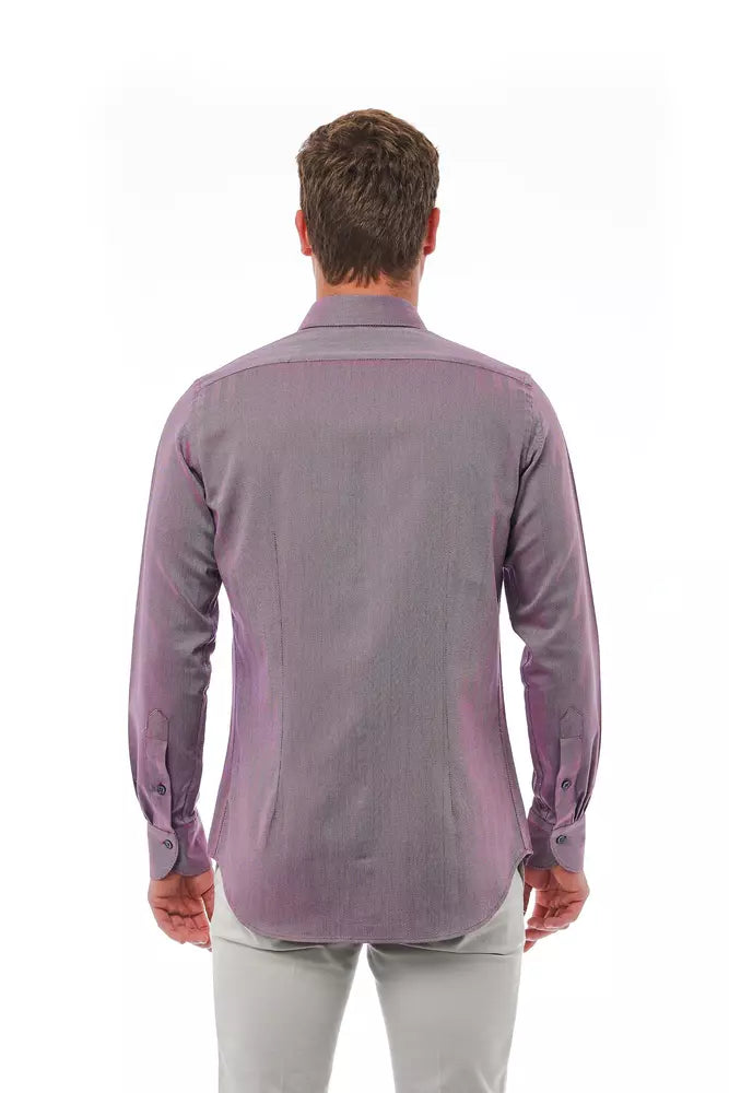 Burgundy Slim Fit French Collar Shirt