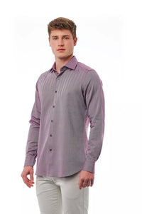 Thumbnail for Burgundy Slim Fit French Collar Shirt