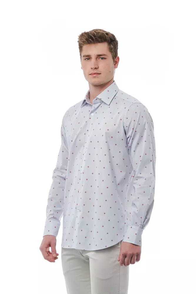 Elegant Multicolor Regular Fit Italian Collar Shirt