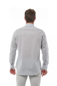 Thumbnail for Elegant Gray Regular Fit Italian Collar Shirt