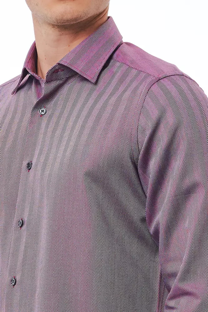 Elegant Burgundy Italian Collar Shirt
