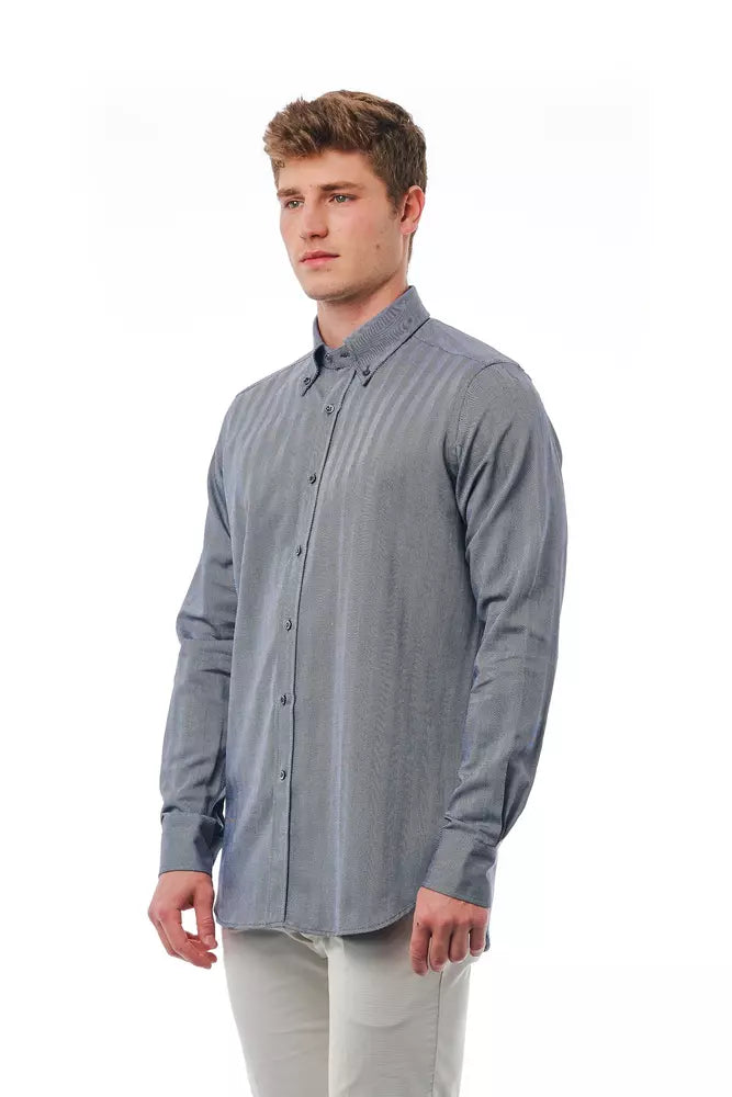 Elegant Cotton Regular Fit Blue Shirt