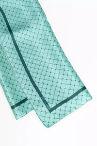 Thumbnail for Vintage Elegance Silk Scarf - Light Blue 70s Print