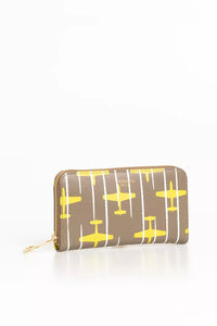 Thumbnail for Elegant Striped Leather Zip Wallet
