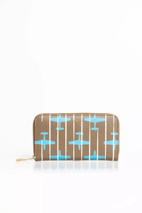 Thumbnail for Elegant Striped Zip Leather Wallet