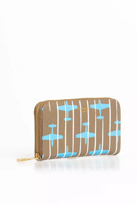 Thumbnail for Elegant Striped Zip Leather Wallet