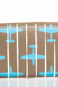 Thumbnail for Elegant Striped Zip Leather Wallet