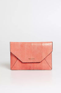 Thumbnail for Elegant Perforated Leather Envelope Clutch